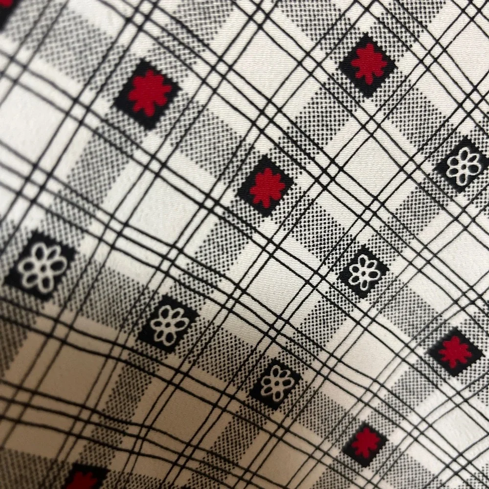 Salvatore Ferragamo Vintage White and Red Plaid Short Sleeve Button Down Shirt - Picture 4 of 6